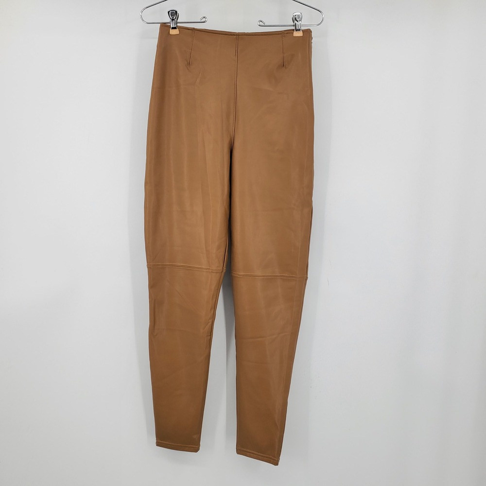 Abercrombie & Fitch Tan Brown Vegan Leather High Rise Legging Pants Medium Y2K
